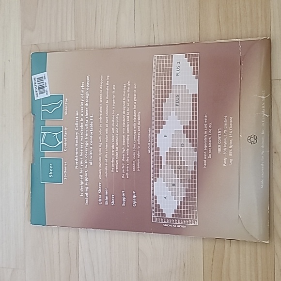 Nordstrom Sheer Control Top Pantyhose Sheer Toe Medium Beige Size C - Picture 3 of 4